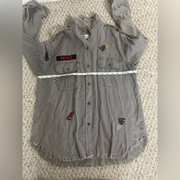 Vintage Havana Gray Lightweight Military Shirt Jacket size S - Picture 10 of 10